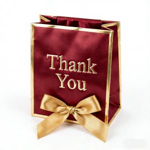 Eco-friendly luxury kraft paper bag Free samples Customizable with your exclusive logo printing Suitable for clothing/shoe packaging Red handmade gift bag