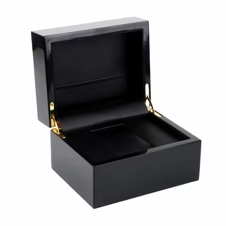 Luxury High Gloss Solid Wood Rectangle Storage Box Recycled Materials Customizable Logo for Keepsake Gifts High-End Varnishing