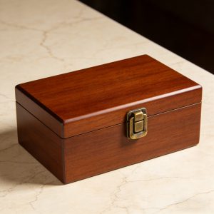Polished Acacia Wood Storage Box with Magnetic Lid for Memory Gift Jewelry Cigar Keepsakes Decorative Stash Boxes