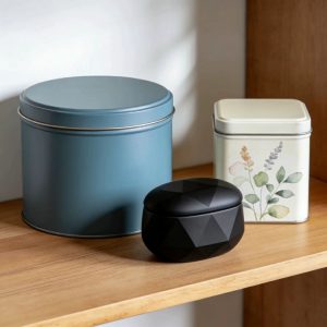 High-quality tinplate round can with a press-on lid or an arched lid with a spout high-end custom colorful tinplate can for tea