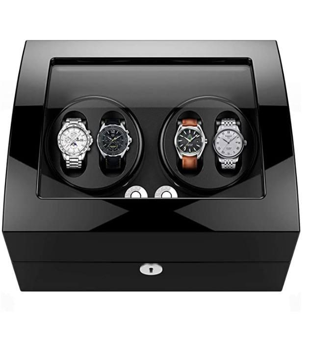 Watch winder for automatic watches wood shell piano paint exterior with pillows - Image 2