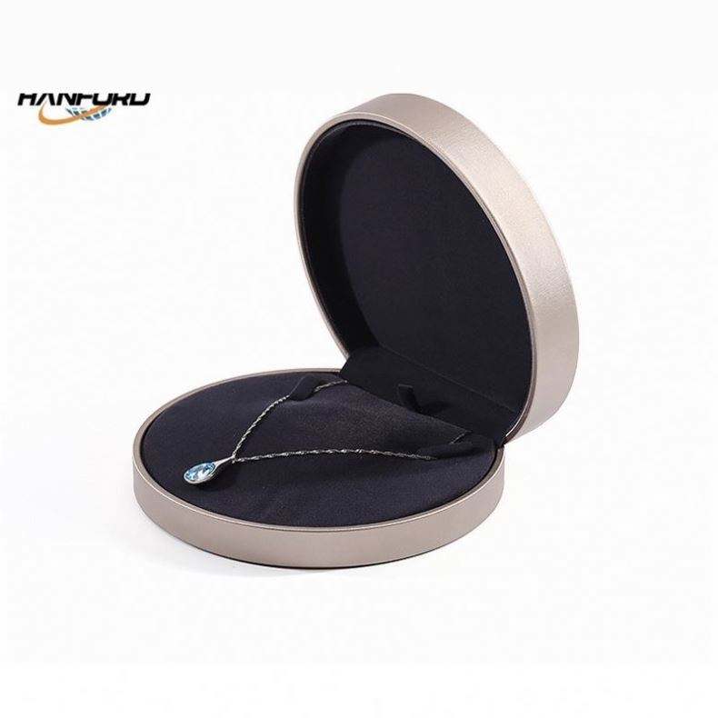 Round High Quality Elegant Jewelry Box PU Leather Jewelry Packaging Ring Necklace Storage - Image 6