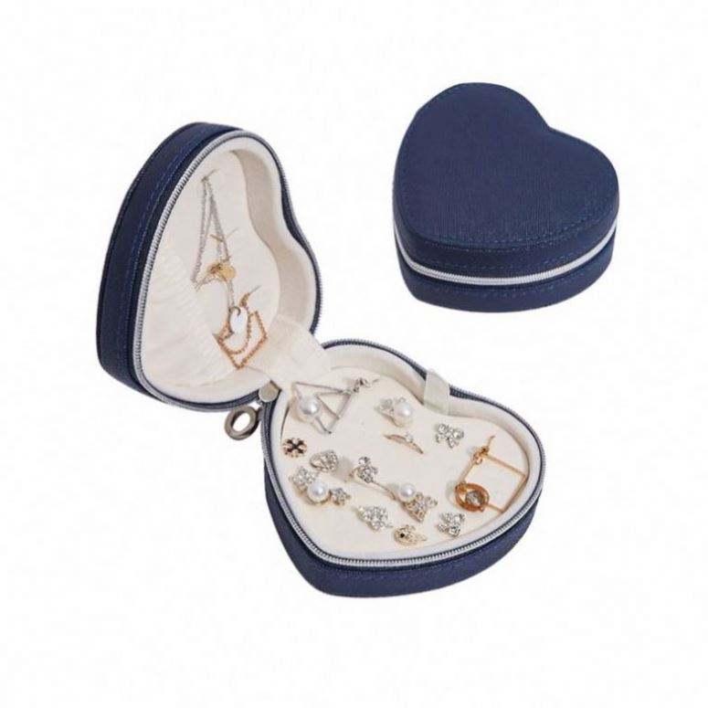 Customize Heart Shape Pu Leather Jewelry Box Packaging High Quality Jewelry Storage Box Case