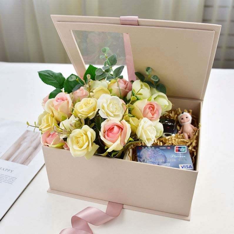 Ready To Ship!! New Creative Flower Square Korean Gift Box Wedding Chocolate Packaging Cardboard Box Valentine's Day Flower Box - 图片 7