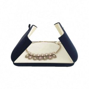 Velvet Banquet Premium Grade Velvet Unique Style Hard Shell Button Tight Large Necklace Gift Box Packaging