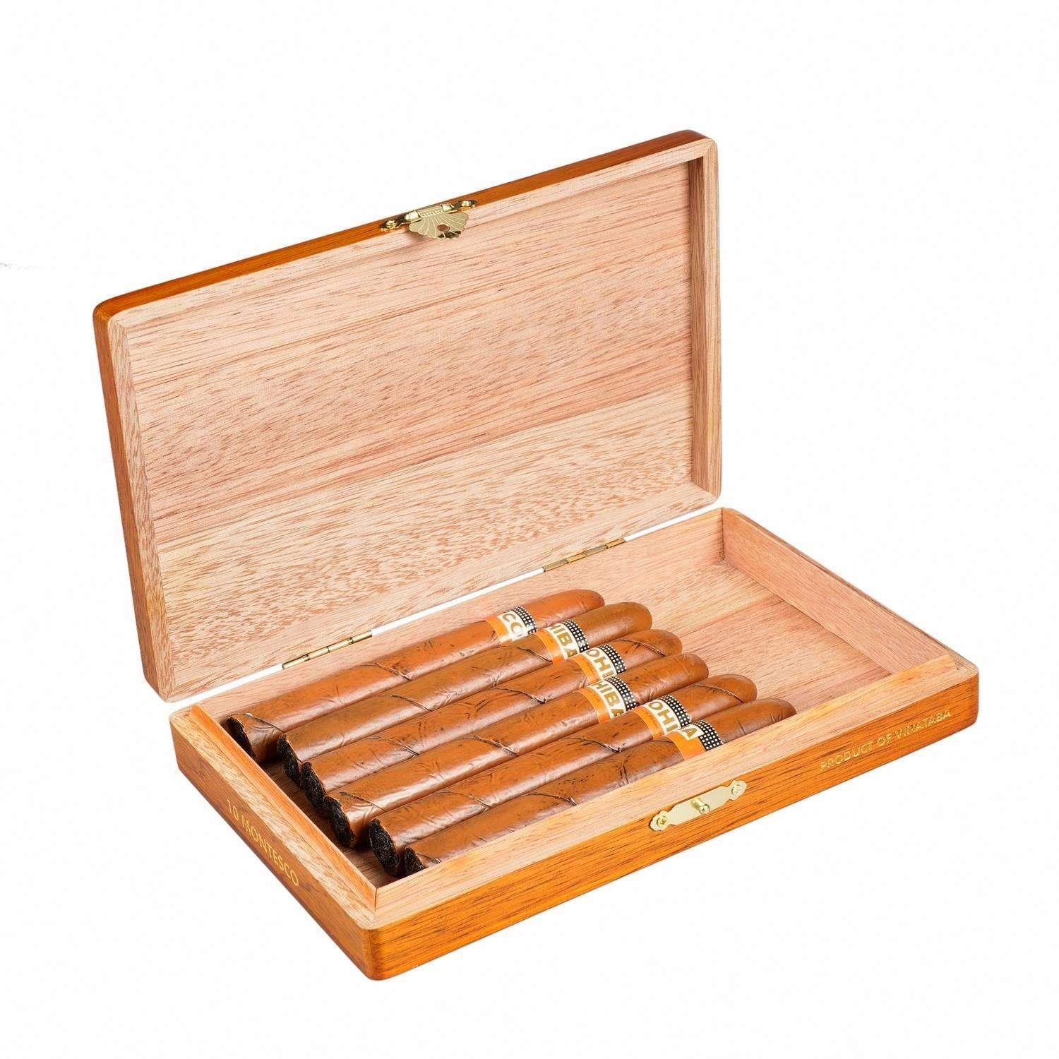 Popular promotional rectangle high gloss paint cedar wooden boxes for travel cigar case wholesale - 图片 5