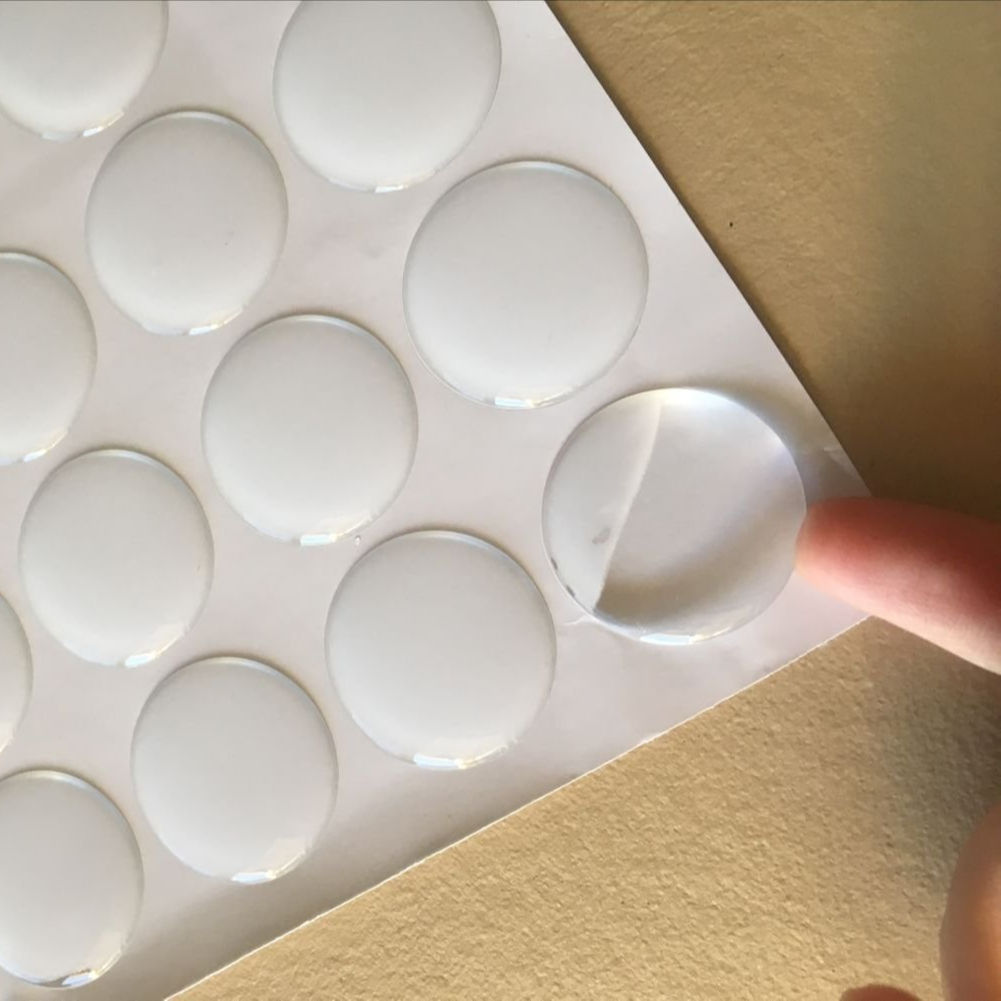 Top quality 1 inch transparent clear custom epoxy sticker custom printing manufacturer - Image 3