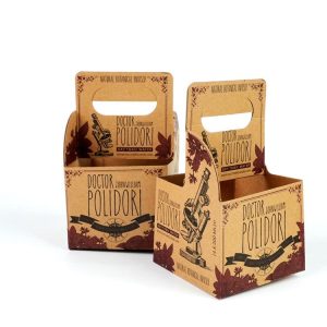 Customized cardboard kraft holder 4 pack beverages bottle carrier box corrugated carton six pack beer box
