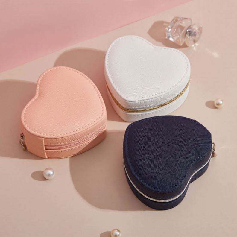 Customize Heart Shape Pu Leather Jewelry Box Packaging High Quality Jewelry Storage Box Case - Image 4