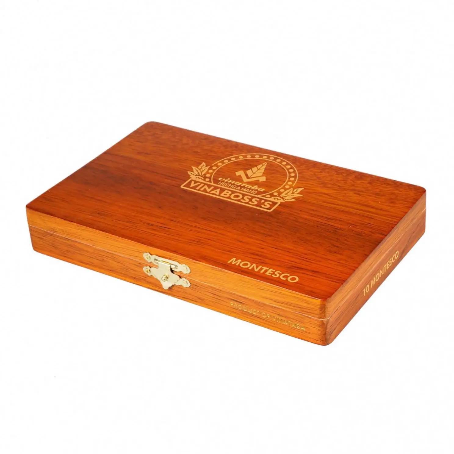 Popular promotional rectangle high gloss paint cedar wooden boxes for travel cigar case wholesale - 图片 7