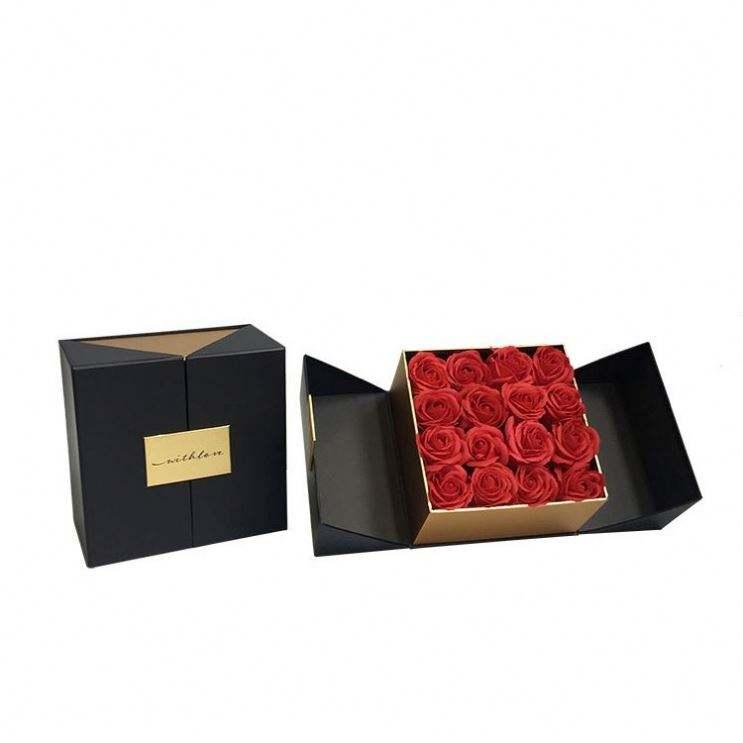 custom luxury flower gift box custom printing rose flower packaging box - Image 2