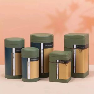 Chinese Style Culture Art Storage Packaging Gift Set Tin Box Square Tea Storage Flower Coffee Cans Metal Tin Box