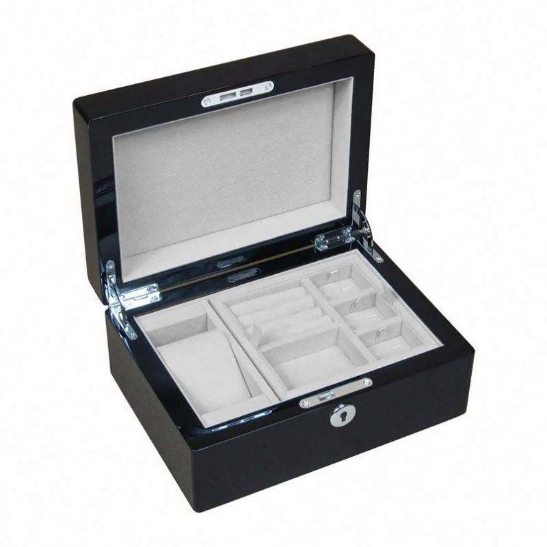 Private Label Custom Logo Cufflink Packing Box High Quality Handmade Cufflink Storage Wood Boxes - 图片 2