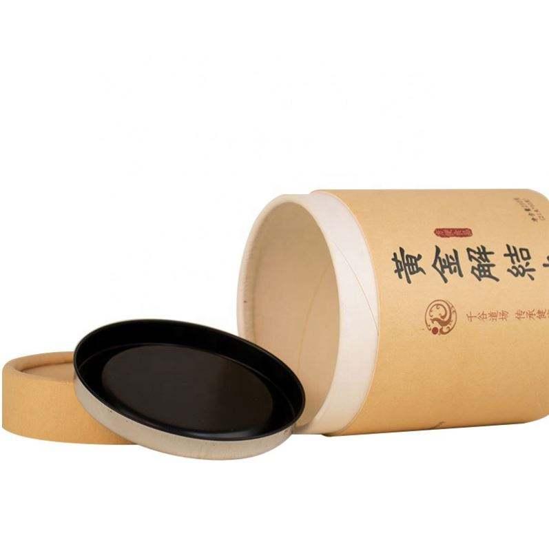 Customized Biodegradable Cardboard Can for Tea and Coffee Packing Cardboard Tube with Metal Lid - 图片 6
