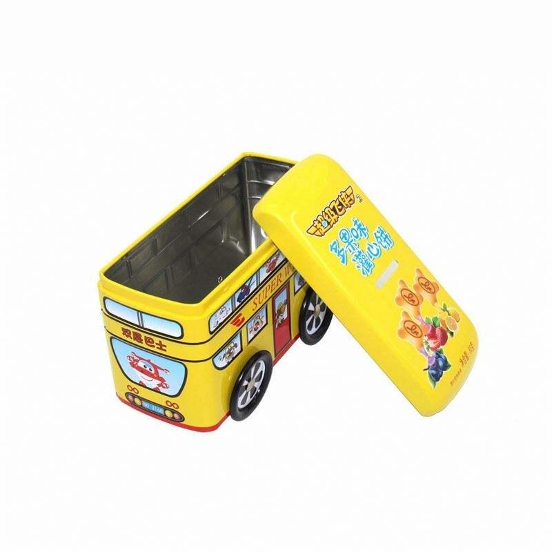 Wholesale Creative Piggy Bank Bus Tin Box Save Money Coin Tinplate Box Storage Gift Pencil Customize Metal Packaging - Image 5