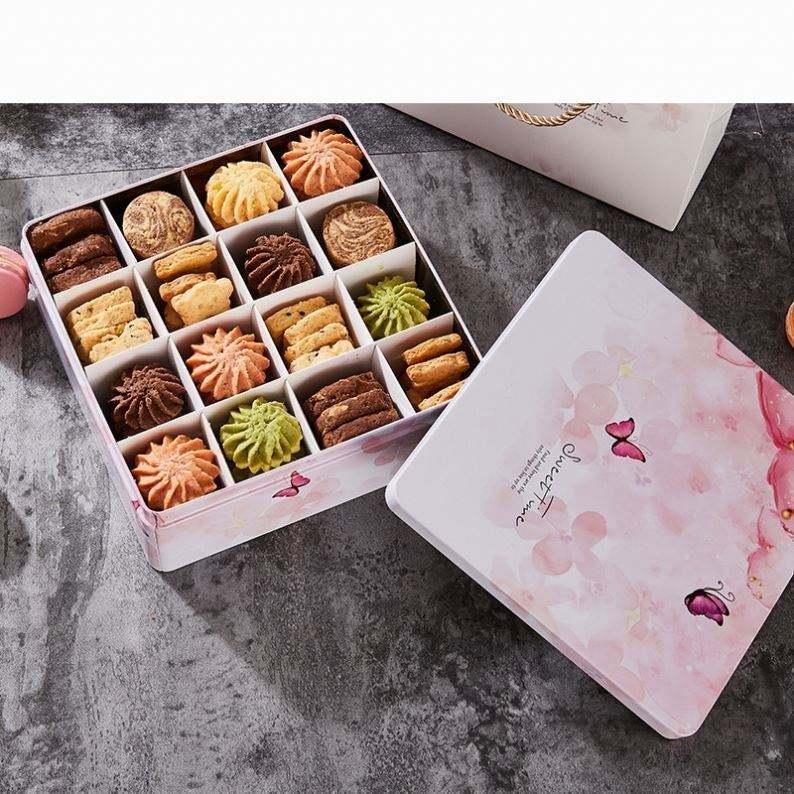 Luxury Leather Surface Metal Cans Gift Packaging Box Cookie Food Mooncake Tin Box - Image 4