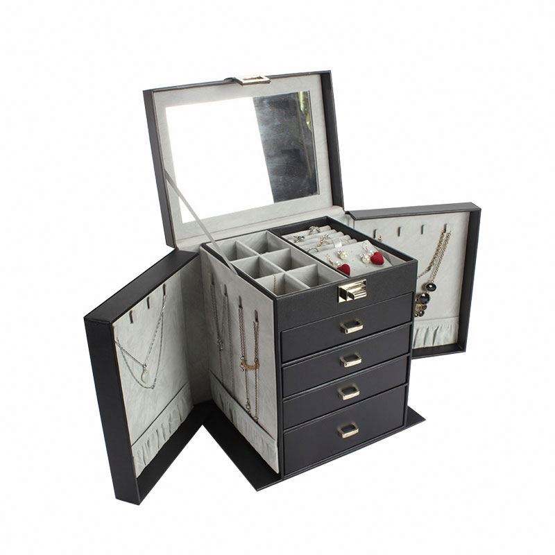 Custom pu leather jewellery storage box large jewelry boxes with logo - Image 2