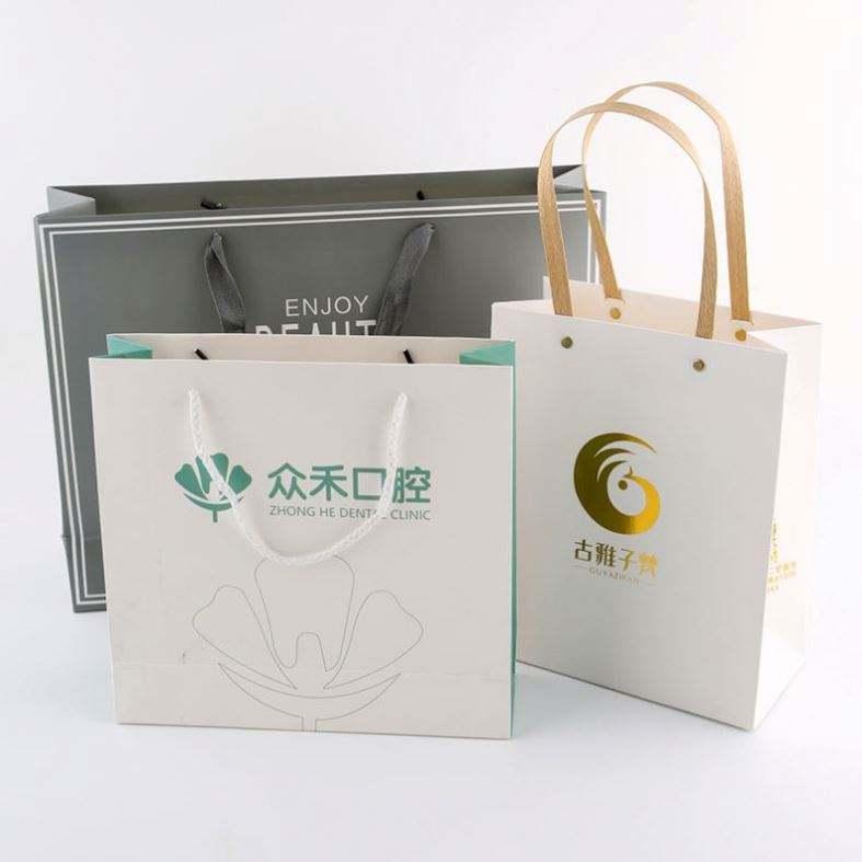 BTO New fashion custom printed kraft paper gift bags tote bag thank you shopping paper packing bags with logo print - 图片 5