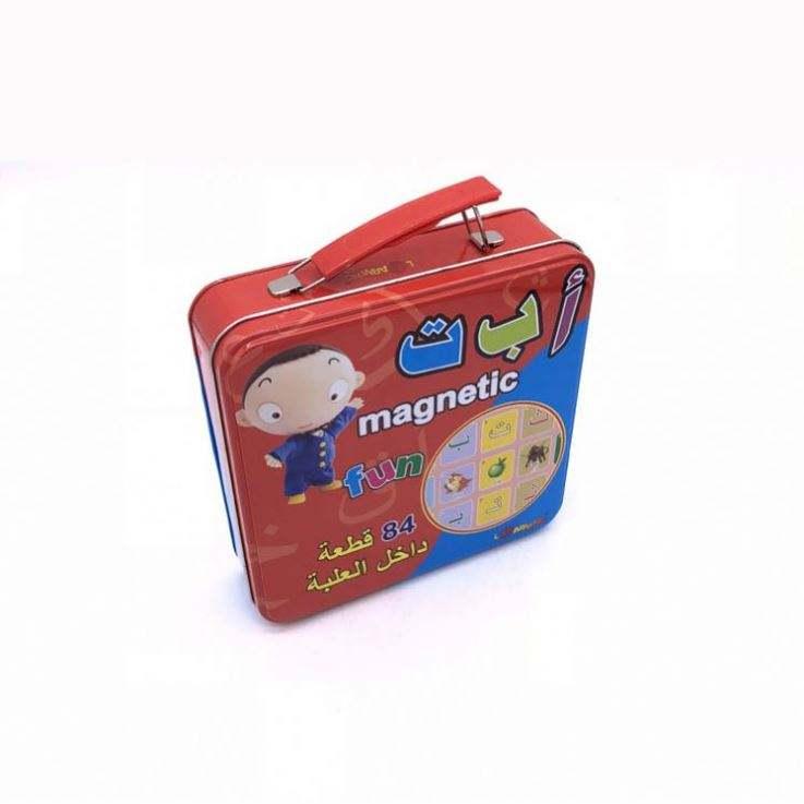 High quality custom printed Embossing rectangular hinged tin box cute lunch tin box with handle for kids