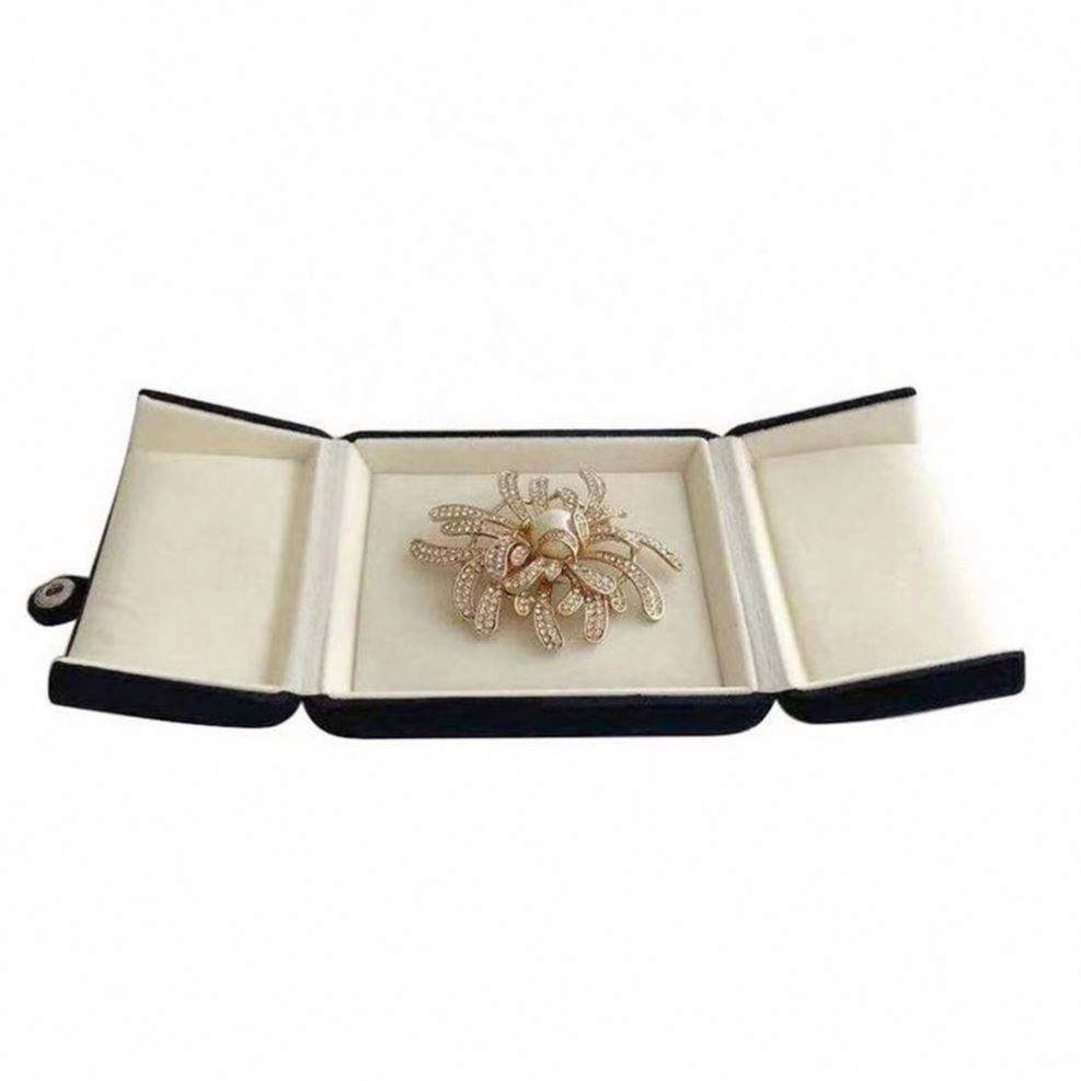 High End Blue Luxurious Velvet Jewelry Box Brooch Honorary Pin Badge Box for Special Gift Presentation - Image 2