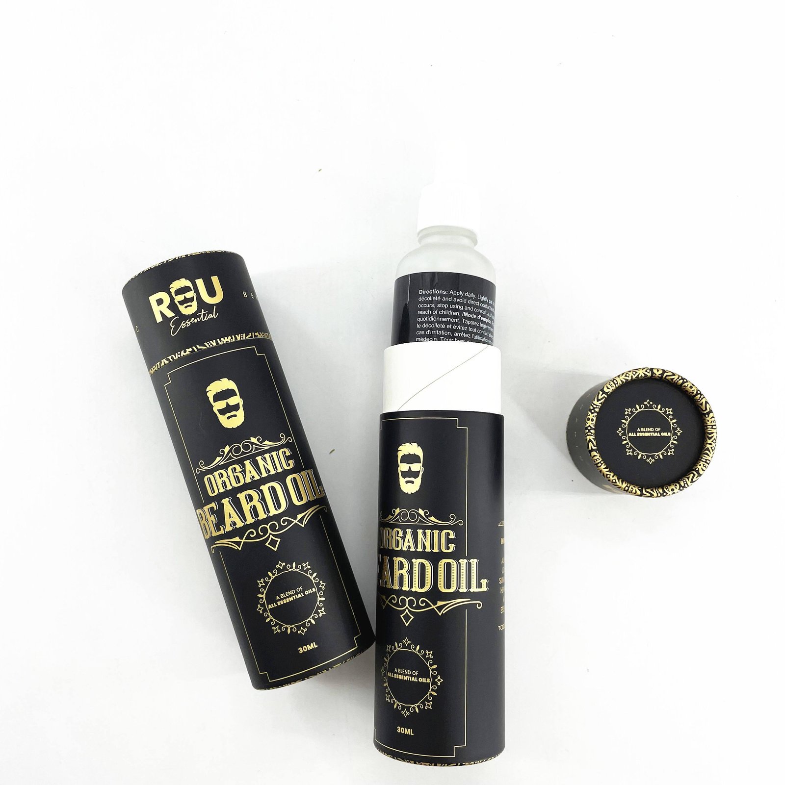 New Style Black Round Perfume Cylinder Gift Box Paperboard Craft Paper Tube Cylinder Box Packaging - 图片 5