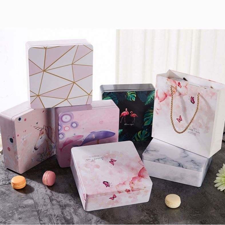 Luxury Leather Surface Metal Cans Gift Packaging Box Cookie Food Mooncake Tin Box - Image 7