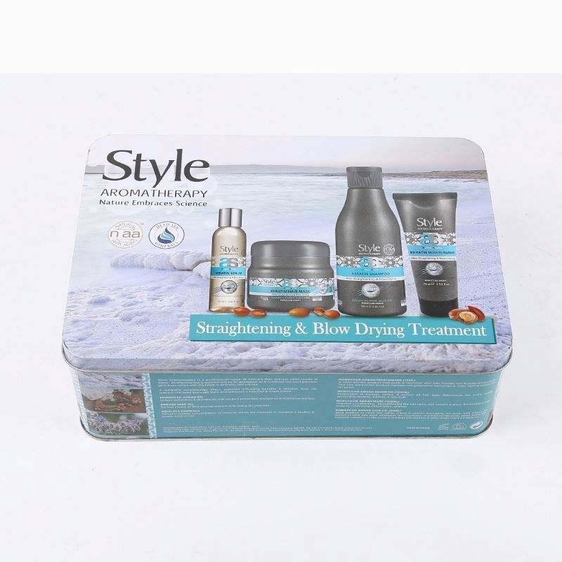 Custom Printing Rectangle Tin Box High Grade Skincare Products Packaging Tin Box With Insert Metal Cosmetics Gift Tin Box - 图片 3