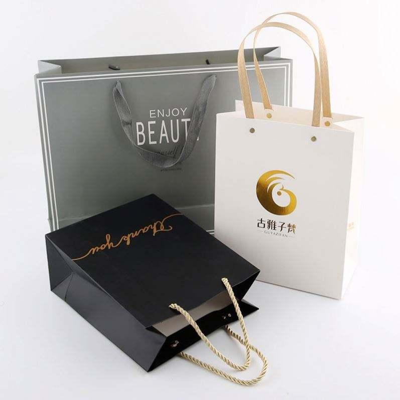 BTO Custom logo printed luxury merchandise retail euro tote cardboard packaging art paper shopping bags for clothes/clothing - 图片 2