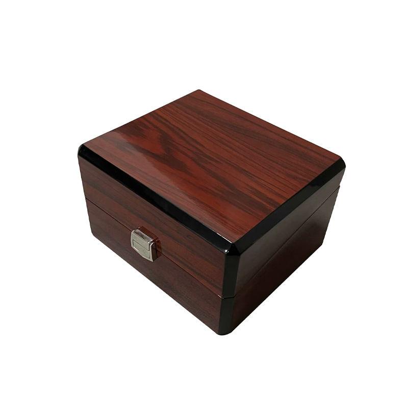 Customized logo luxury single watch gift storage box red wooden watch packaging display box with pillow watch box - Image 5