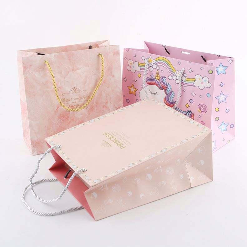BTO New fashion custom printed kraft paper gift bags tote bag thank you shopping paper packing bags with logo print - 图片 3