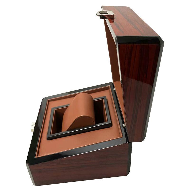 Customized logo luxury single watch gift storage box red wooden watch packaging display box with pillow watch box - Image 3