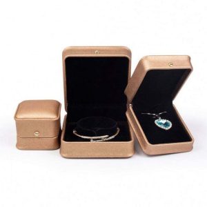 Popular Pu Leather Jewelry Packaging Box Bracelet Ring Boxes For Necklace Pack Custom Logo Jewelry Box