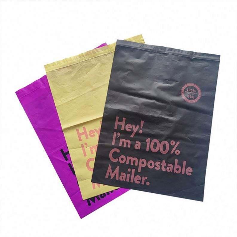 Luxury custom eco friendly printed polymailer black clothing compostable shipping express underwear mailing bags for apparels