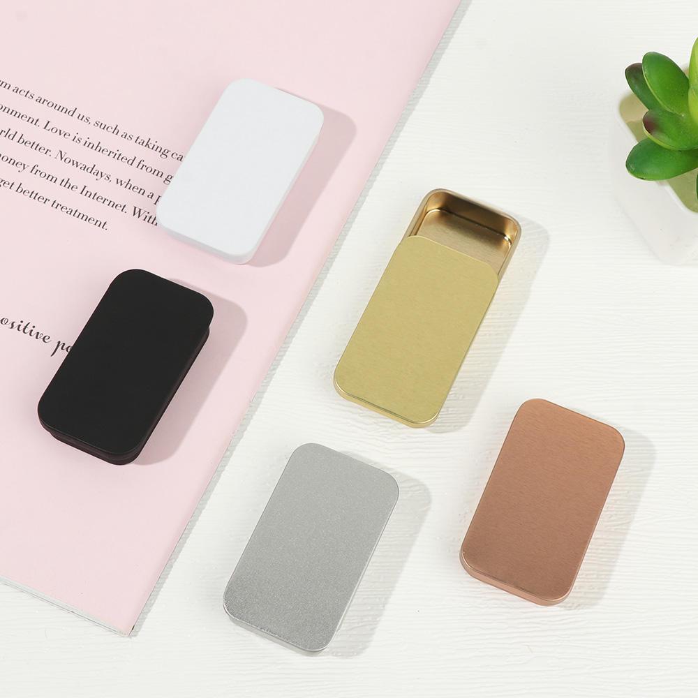 Wholesale 10ml 35ml 60g metal slide solid perfume tins small rectangle sliding empty black lip balm tin container - Image 3