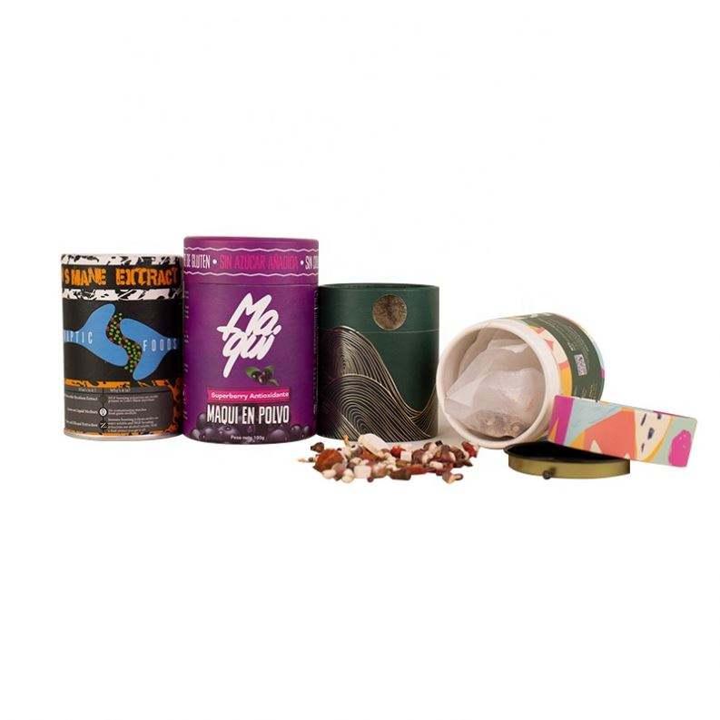 Custom Size Round Cardboard Box Food Grade Paper Tube Cylinder Packaging For Food Tea Coffee - 图片 6