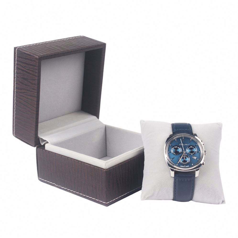 Luxury leaked edge high quality watch case, Plastic cover leather inner velvet figts box for watch - Image 3