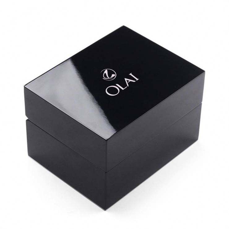 Custom High Glossy Black Lacquered Luxury Wooden Packaging Watch Box - 图片 5
