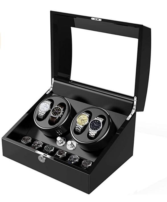 Watch winder for automatic watches wood shell piano paint exterior with pillows - Image 3