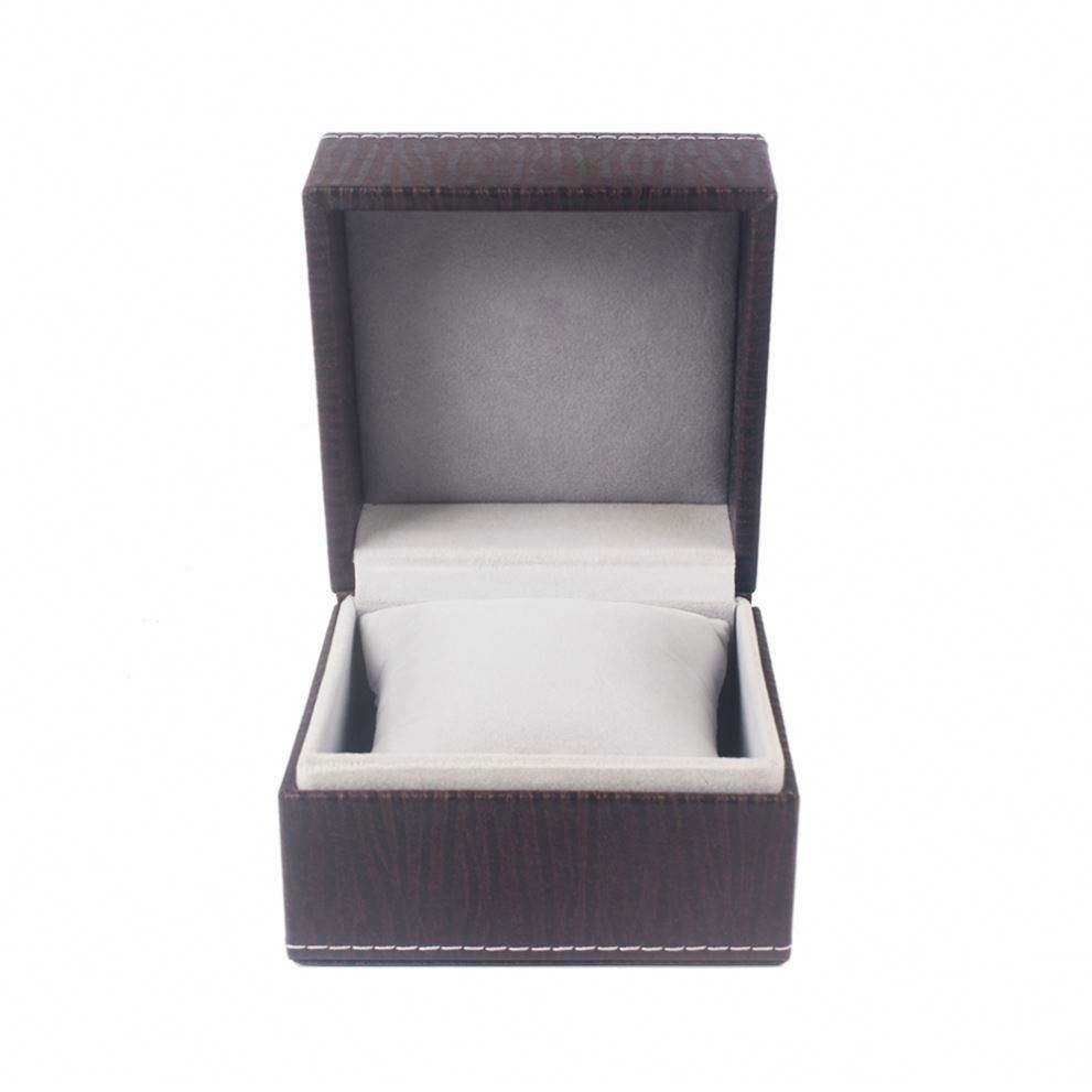 Luxury leaked edge high quality watch case, Plastic cover leather inner velvet figts box for watch - Image 5