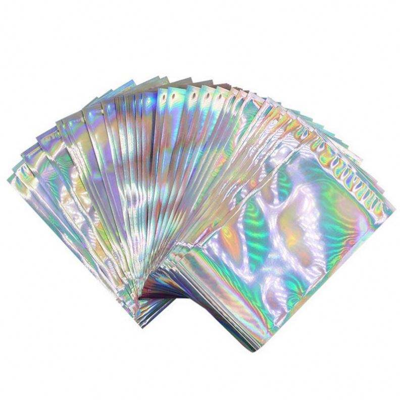 Poly material envelope Packaging gold holographic custom logo printing poly bags - Image 6