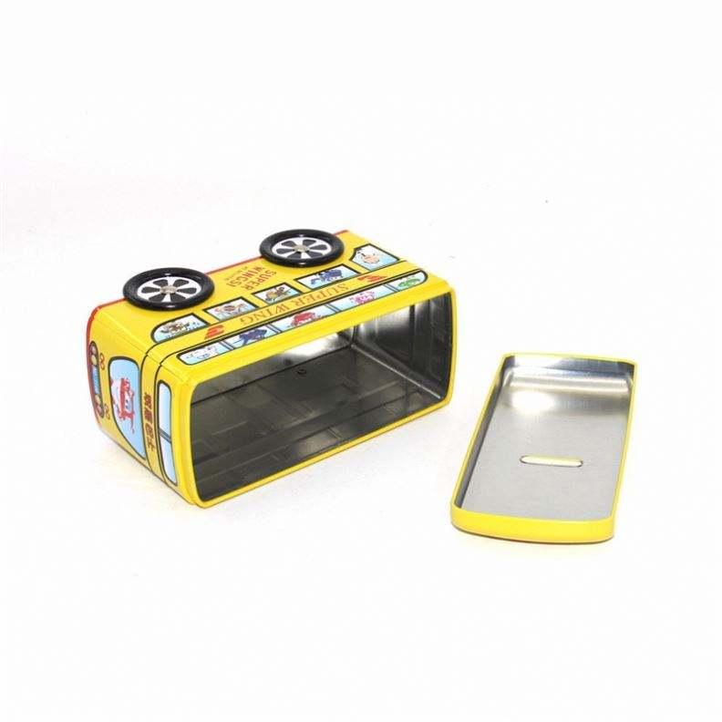 Wholesale Creative Piggy Bank Bus Tin Box Save Money Coin Tinplate Box Storage Gift Pencil Customize Metal Packaging - Image 2