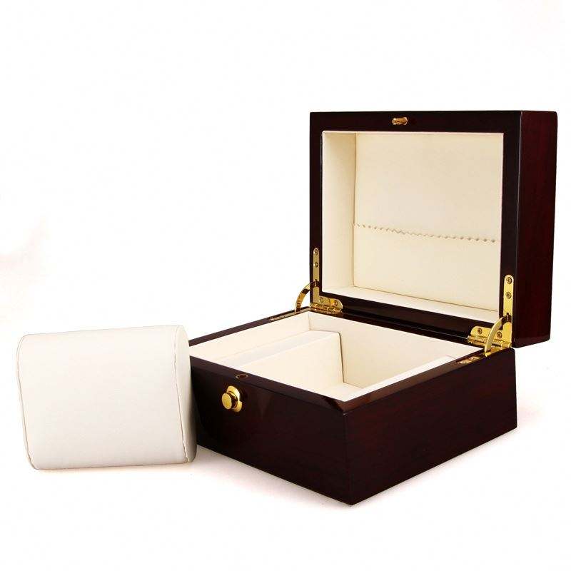 Wooden Watch Box Custom Veneer Lining Jewelry Box Lacquered Square Big Brand Famous Watch Storage Box - Image 2