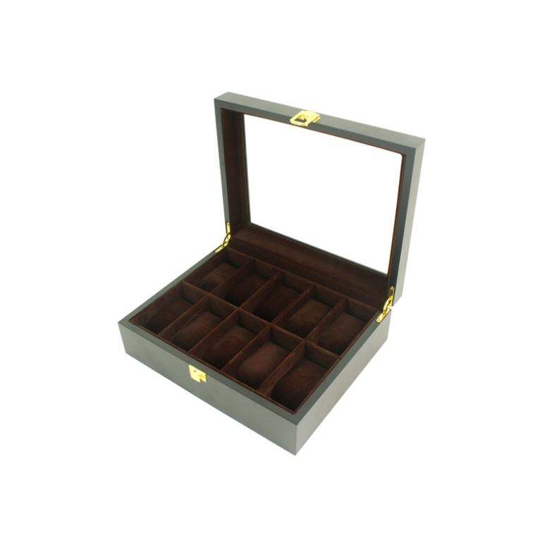 Luxury Black Matte Lacquer Watches Organizer Wrist Watch Wood Display Box With Window - Image 3