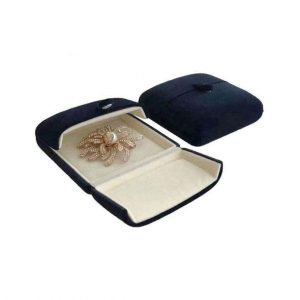 High End Blue Luxurious Velvet Jewelry Box Brooch Honorary Pin Badge Box for Special Gift Presentation