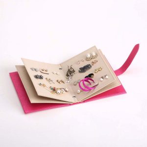 Custom rectangle earring holder box luxury jewelry Book Shape earrings necklace organizer box holder with logo women gift