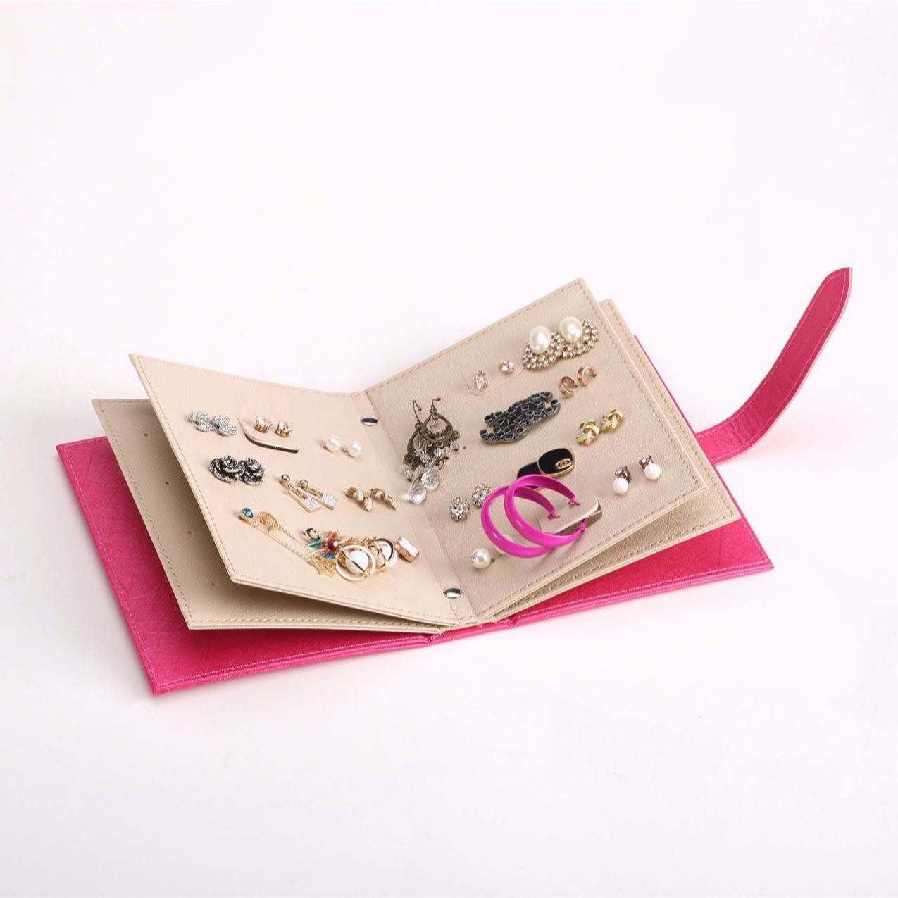Custom rectangle earring holder box luxury jewelry Book Shape earrings necklace organizer box holder with logo women gift