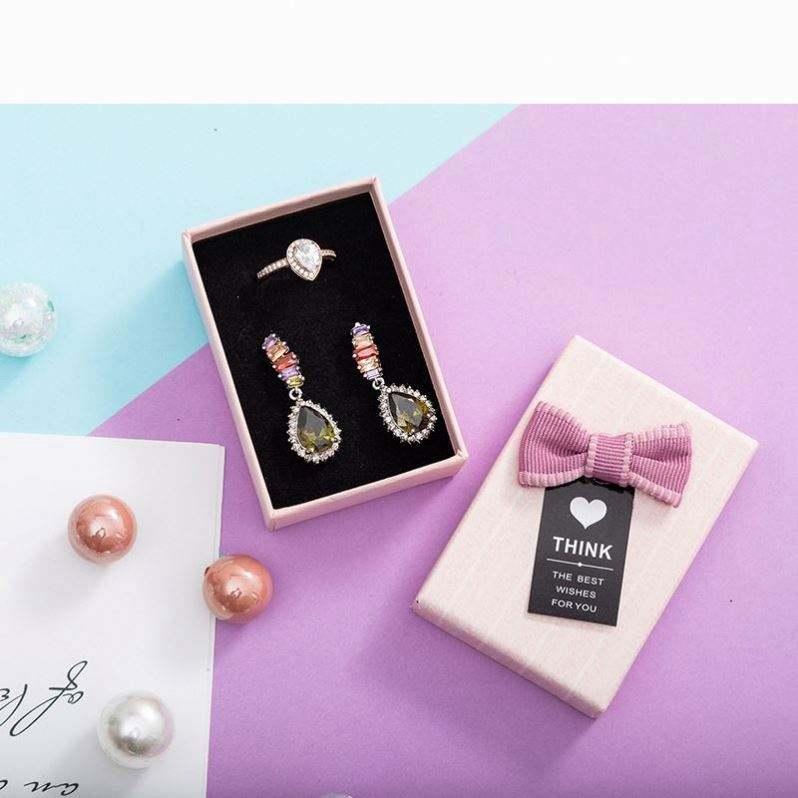 Wholesale Delicate Bowknot Gift Paper Box Small Luxury Paper Jewelry Packaging Box Ring Earrings Packaging Box - Image 4