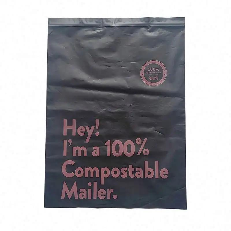 Luxury custom eco friendly printed polymailer black clothing compostable shipping express underwear mailing bags for apparels - Image 5