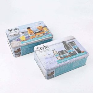 Custom Printing Rectangle Tin Box High Grade Skincare Products Packaging Tin Box With Insert Metal Cosmetics Gift Tin Box