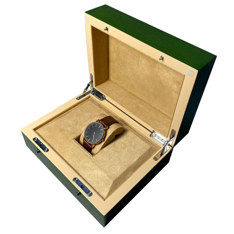Custom logo green lacquered watch box Unique Wooden Luxury Watch Storage Case Gift Packaging Wooden Watch Box - Image 3
